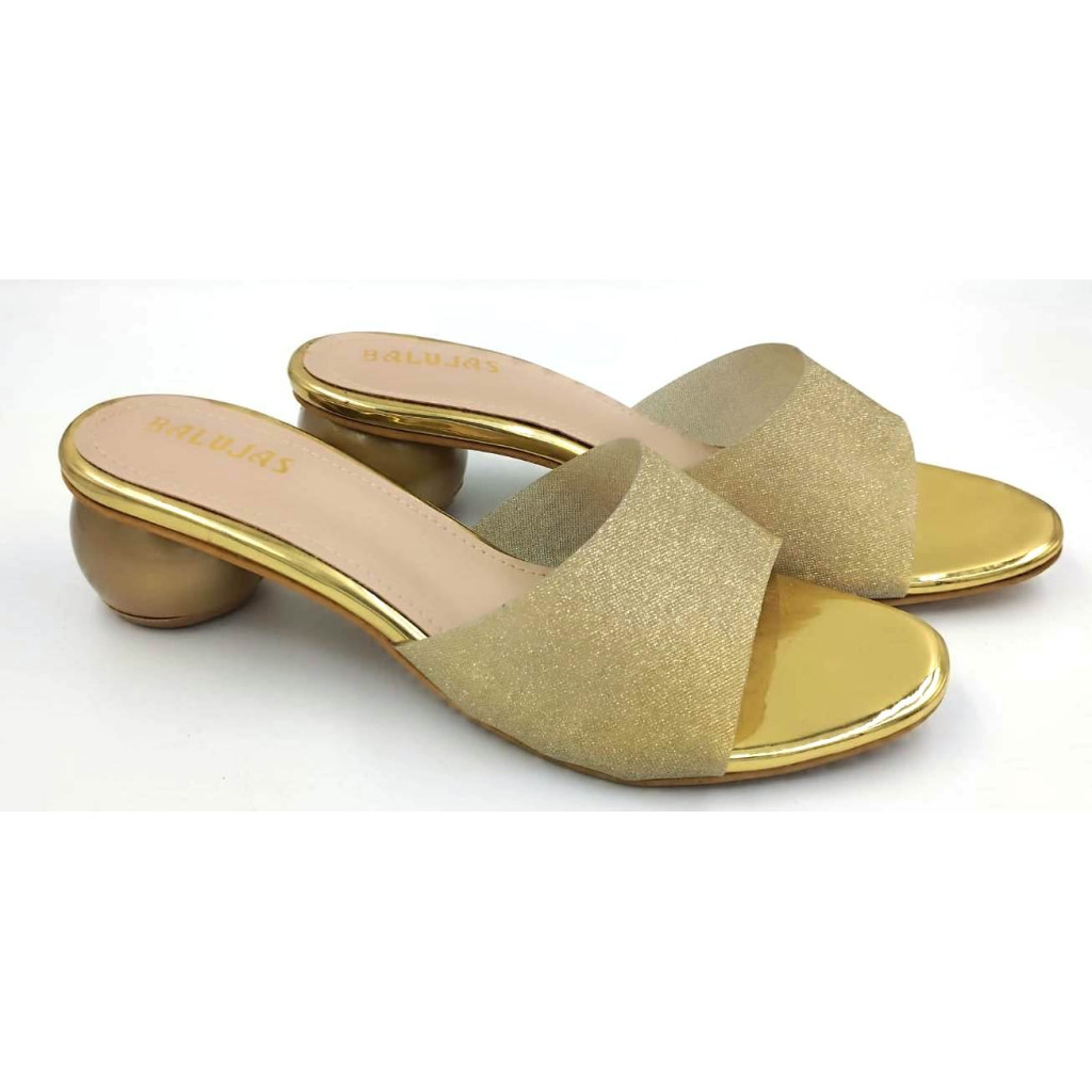 HOS-129 : Balujas Gold Round Heel Ladies Slipper