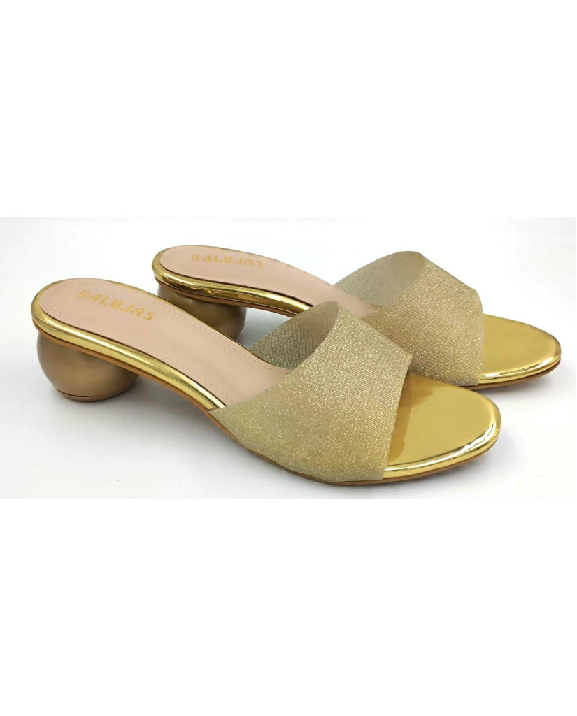 HOS-129 : Balujas Gold Round Heel Ladies Slipper