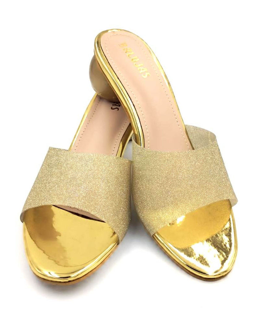 HOS-129 : Balujas Gold Round Heel Ladies Slipper