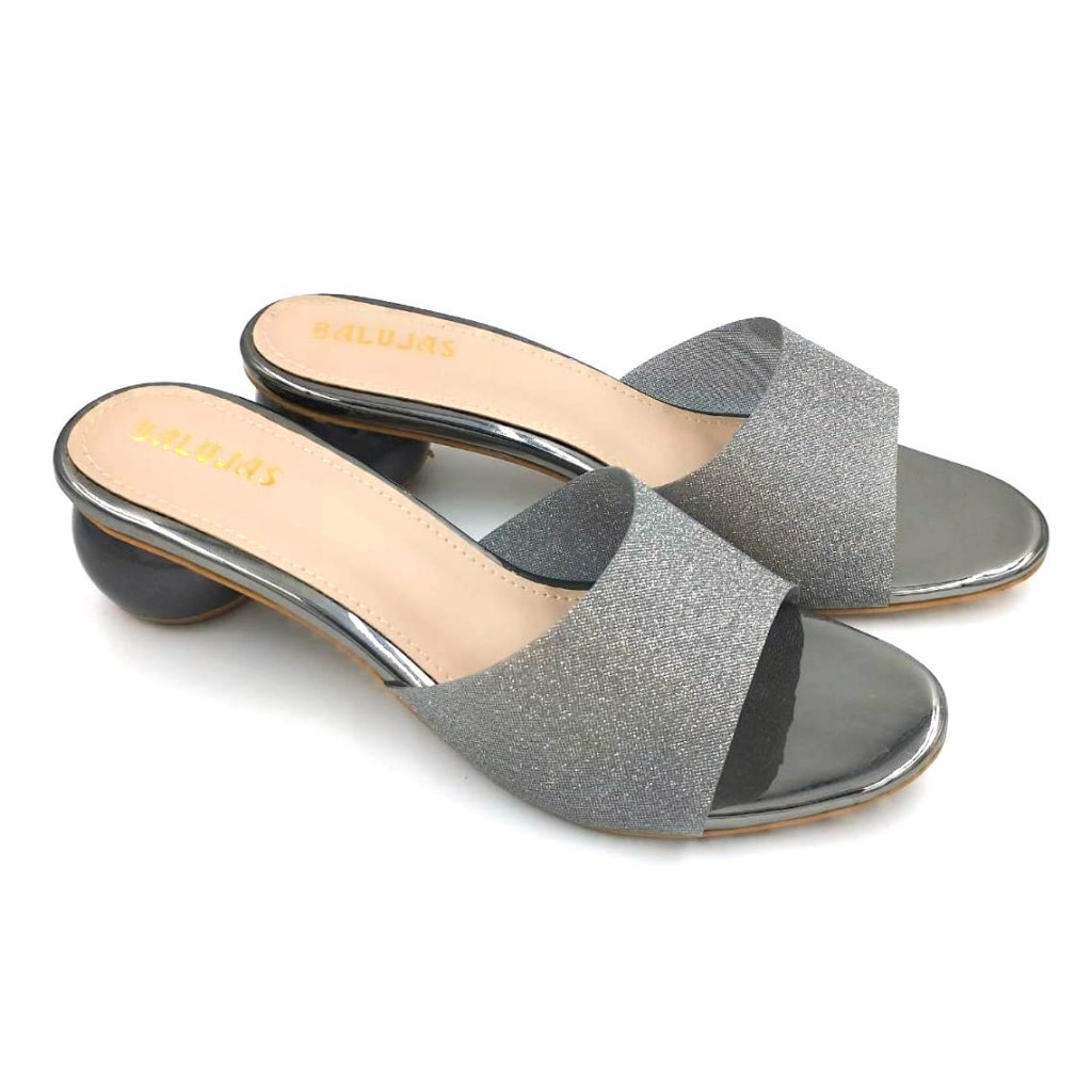 HOS-129 : Balujas Grey Round Heel Ladies Slipper