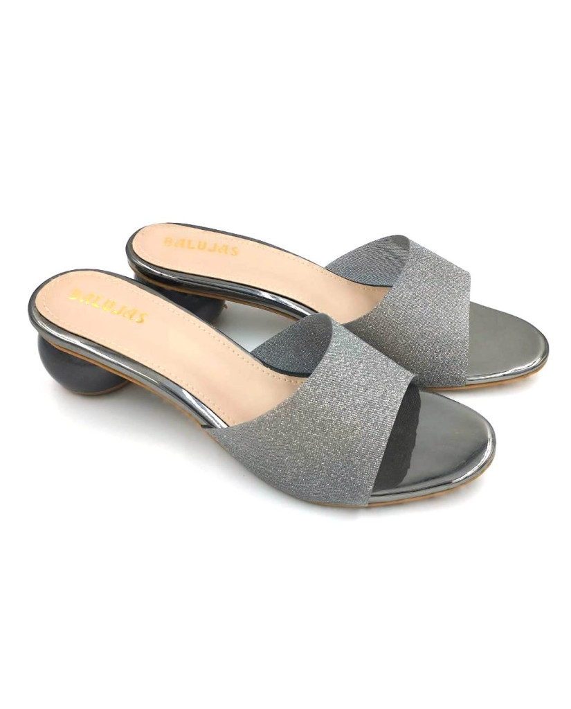 HOS-129 : Balujas Grey Round Heel Ladies Slipper