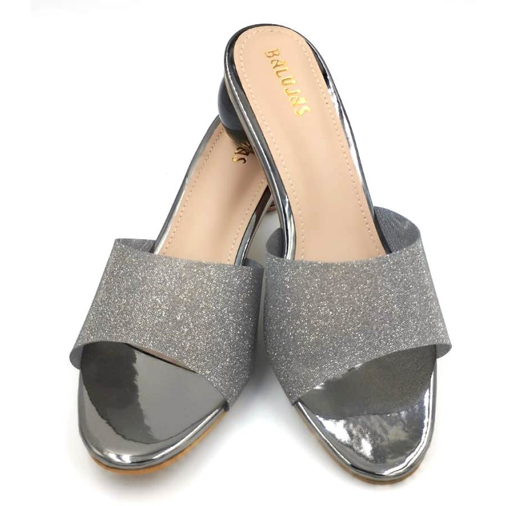 HOS-129 : Balujas Grey Round Heel Ladies Slipper