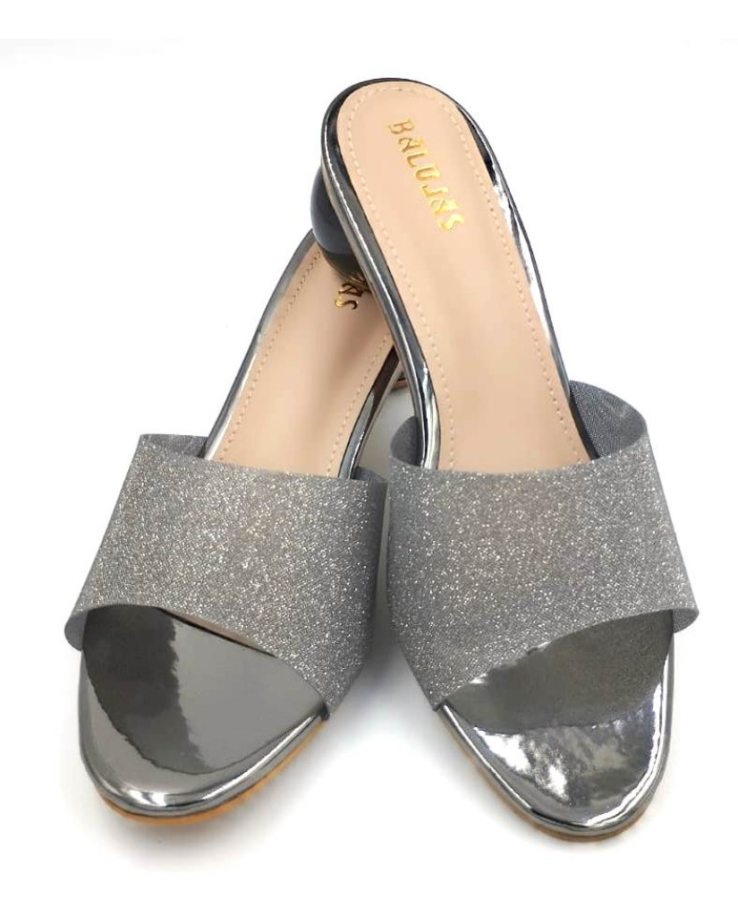 HOS-129 : Balujas Grey Round Heel Ladies Slipper