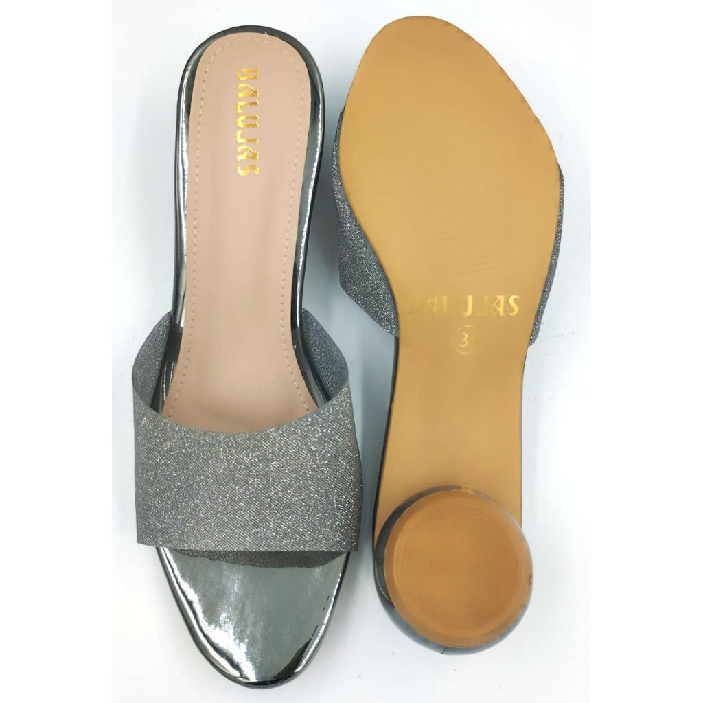 HOS-129 : Balujas Grey Round Heel Ladies Slipper