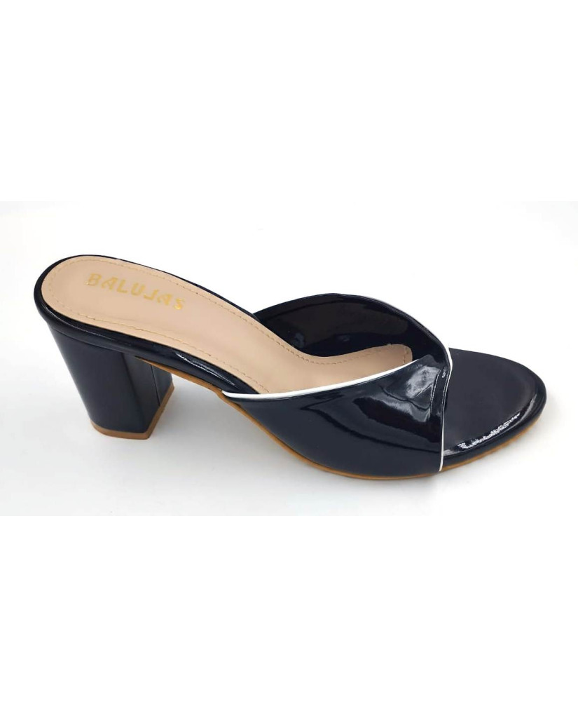 HOS-182 : Balujas Black Block Heel Slipper