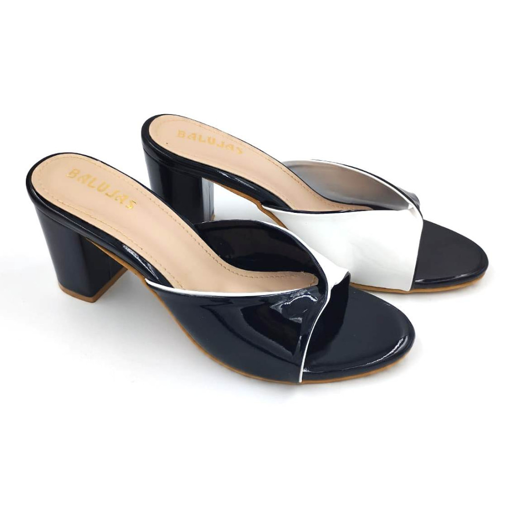 HOS-182 : Balujas Black Block Heel Slipper