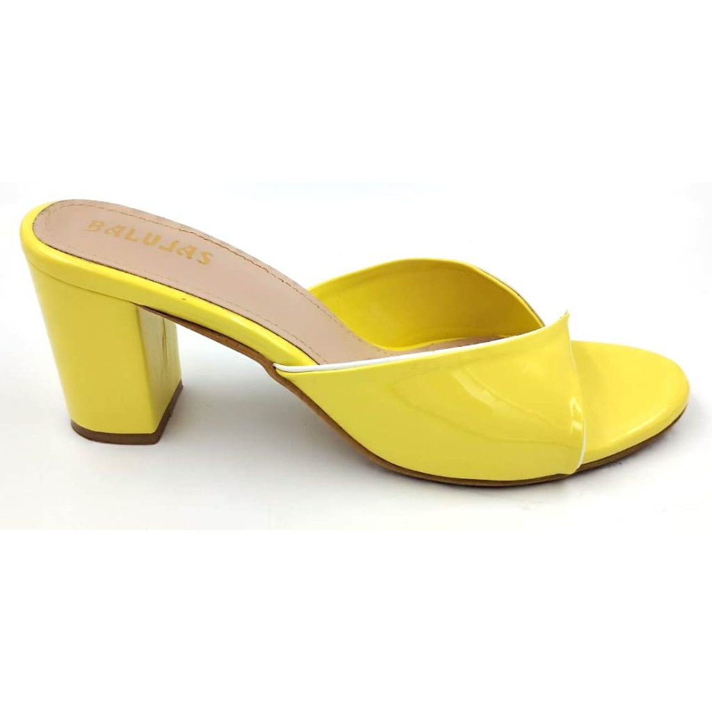 HOS-182 : Balujas Yellow Block Heel Slipper