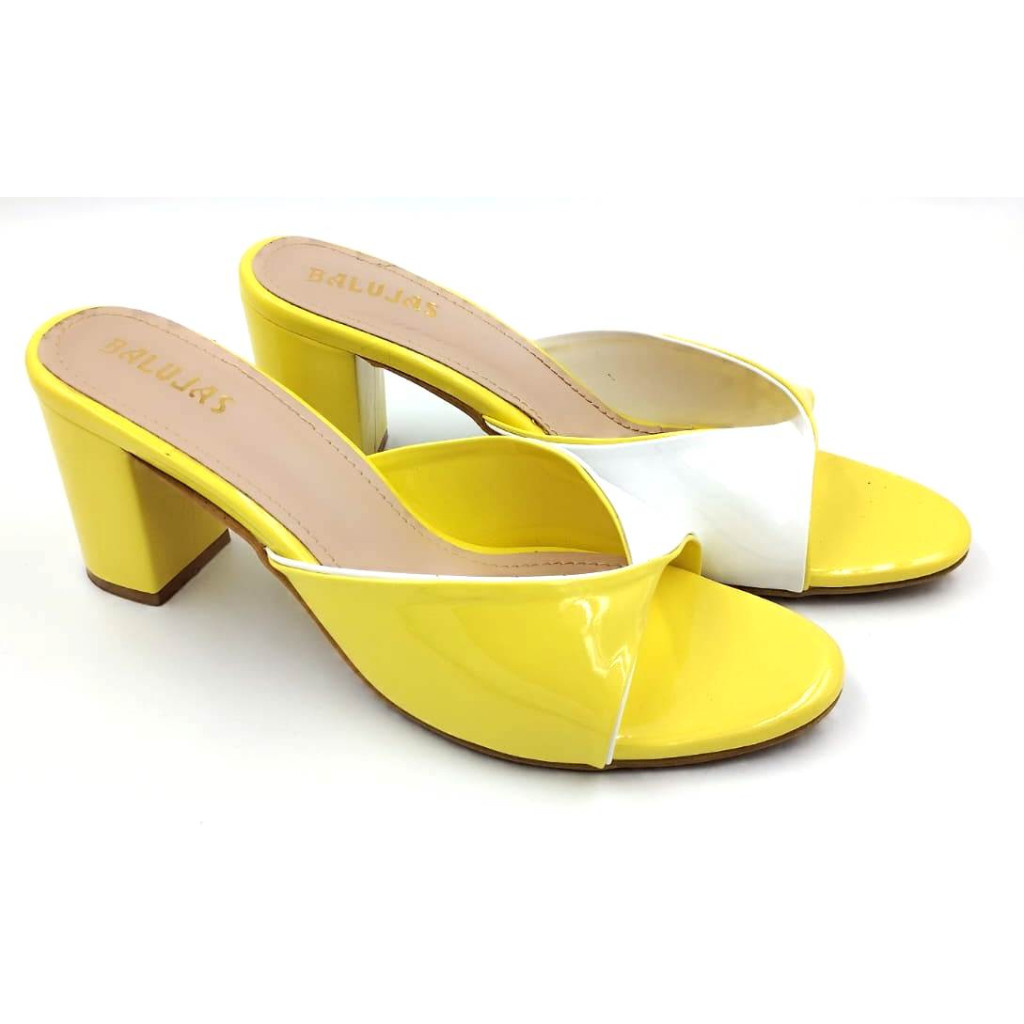 HOS-182 : Balujas Yellow Block Heel Slipper