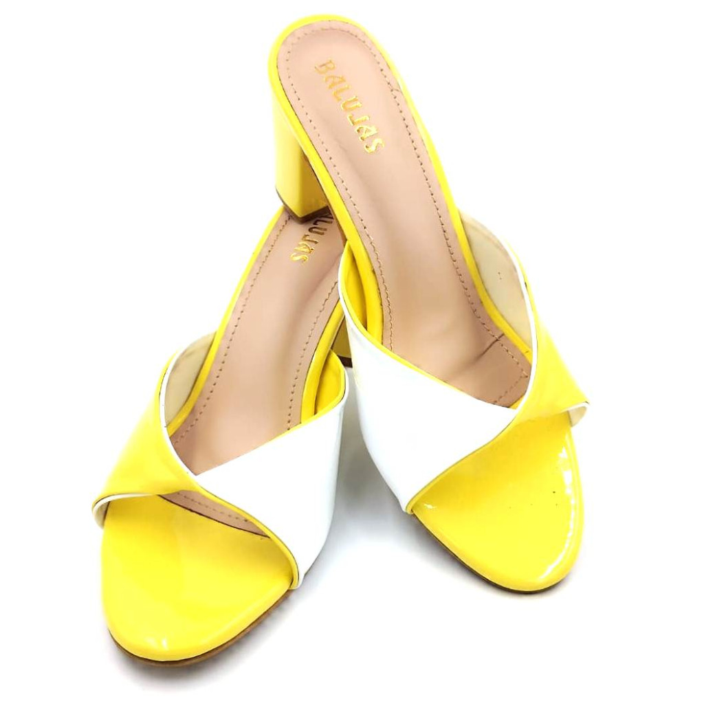 HOS-182 : Balujas Yellow Block Heel Slipper