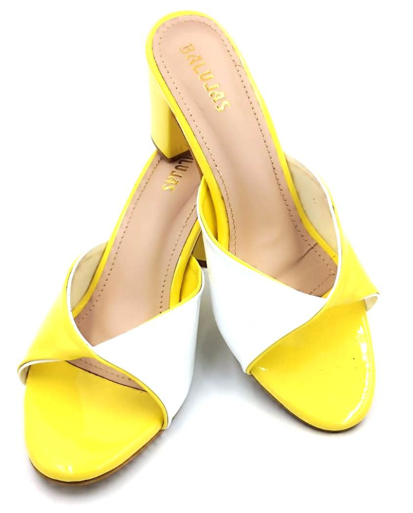 HOS-182 : Balujas Yellow Block Heel Slipper