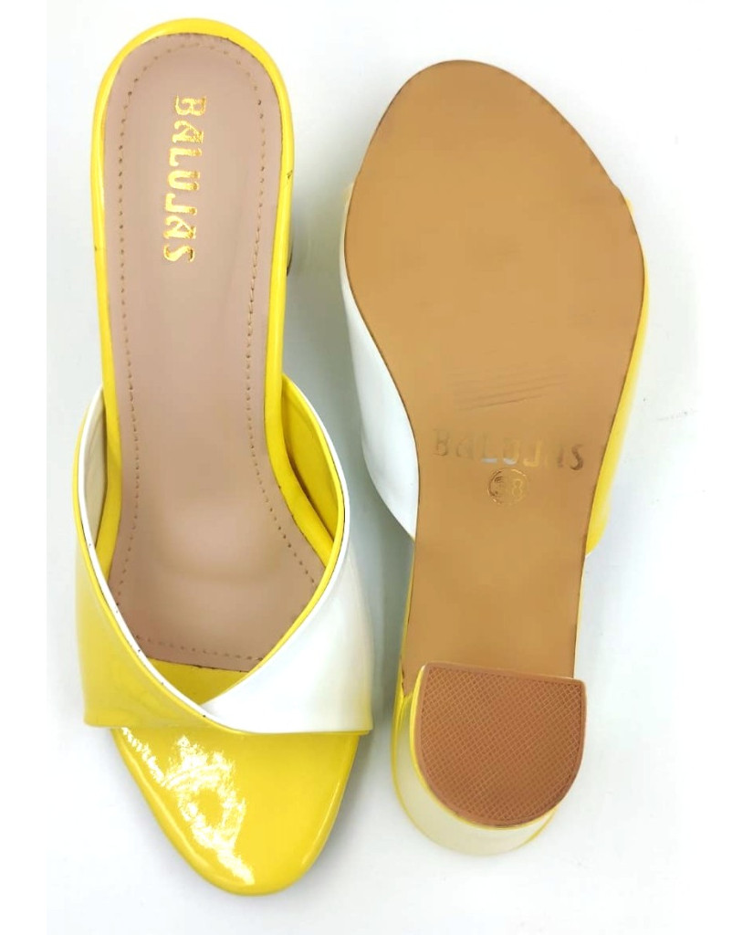 HOS-182 : Balujas Yellow Block Heel Slipper