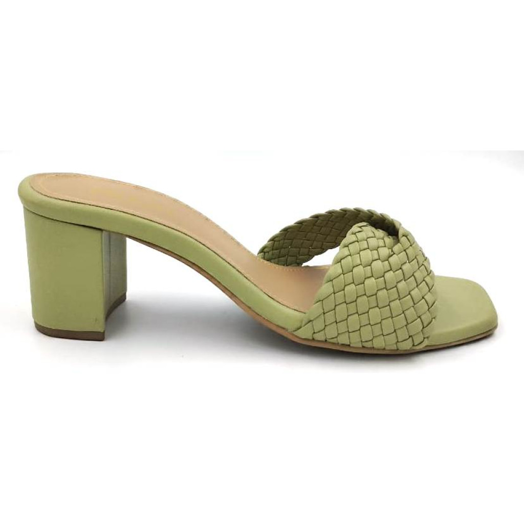 A97-115 : Balujas Olive Block Heel Ladies Slipper