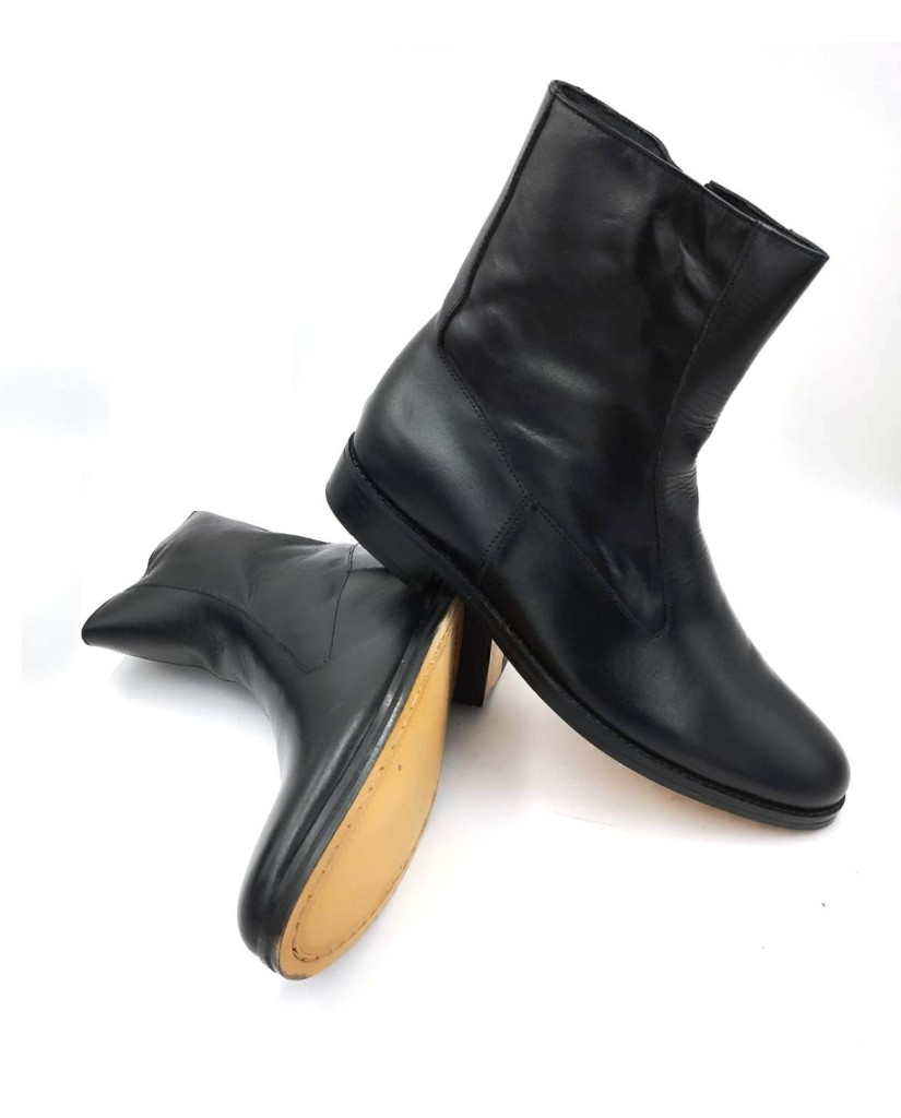 1019 : Balujas Black Men's Leather Boot