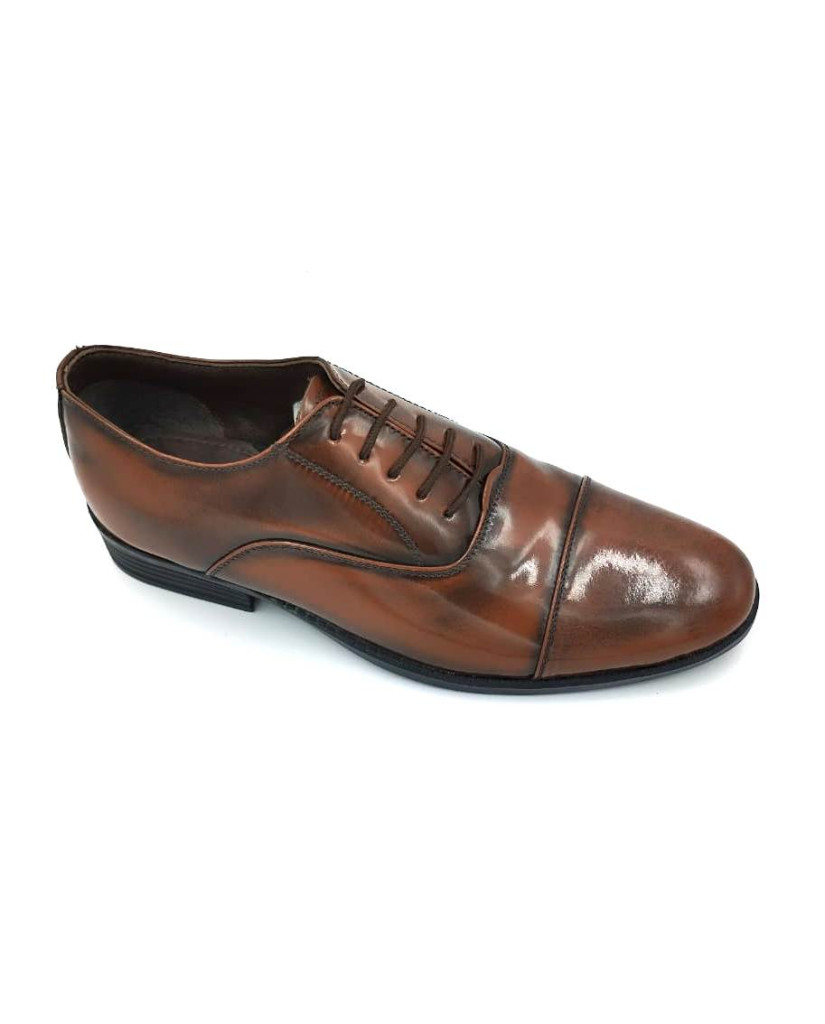 1029 : Balujas Tan Men's Oxford Leather Formal Shoes