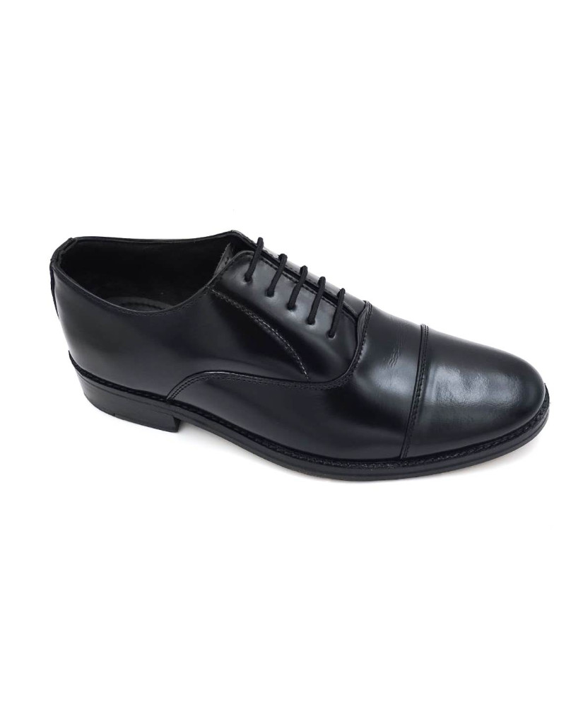 1033 : Balujas Black Men's Oxford Leather Formal Shoes