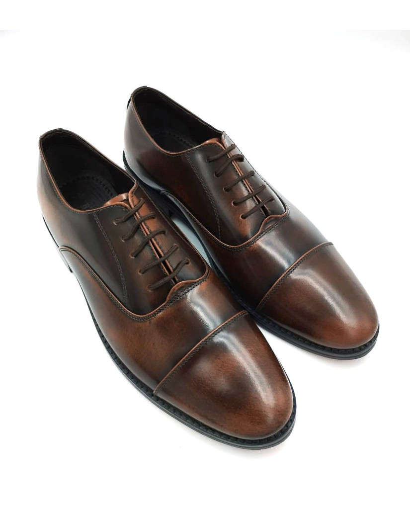 1033 : Balujas Tan Men's Oxford Leather Formal Shoes