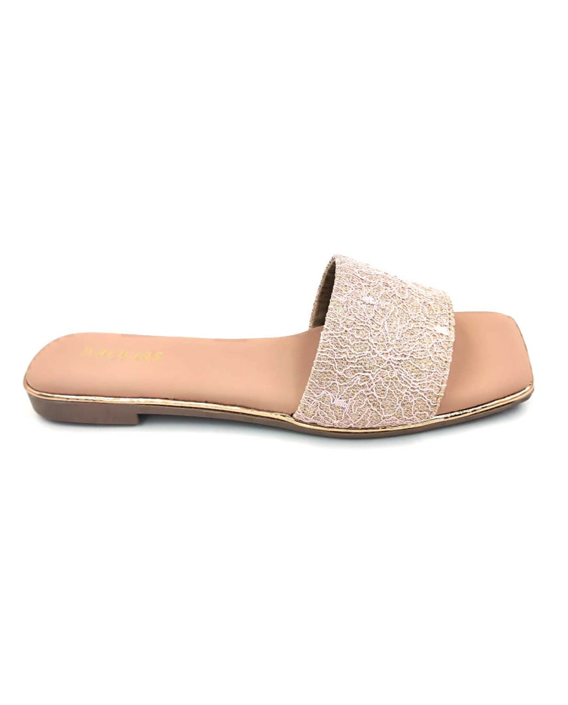 F1-NS-78 : Balujas Peach Flat Ladies Slipper