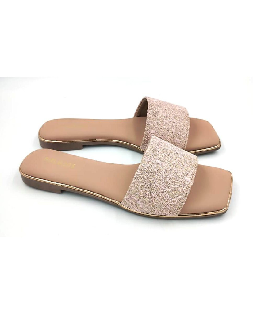 F1-NS-78 : Balujas Peach Flat Ladies Slipper