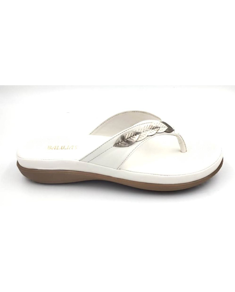 F45-5515 : Balujas White Ladies Chappal