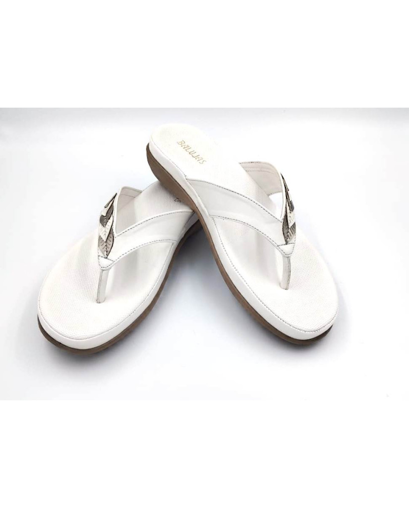 F45-5515 : Balujas White Ladies Chappal