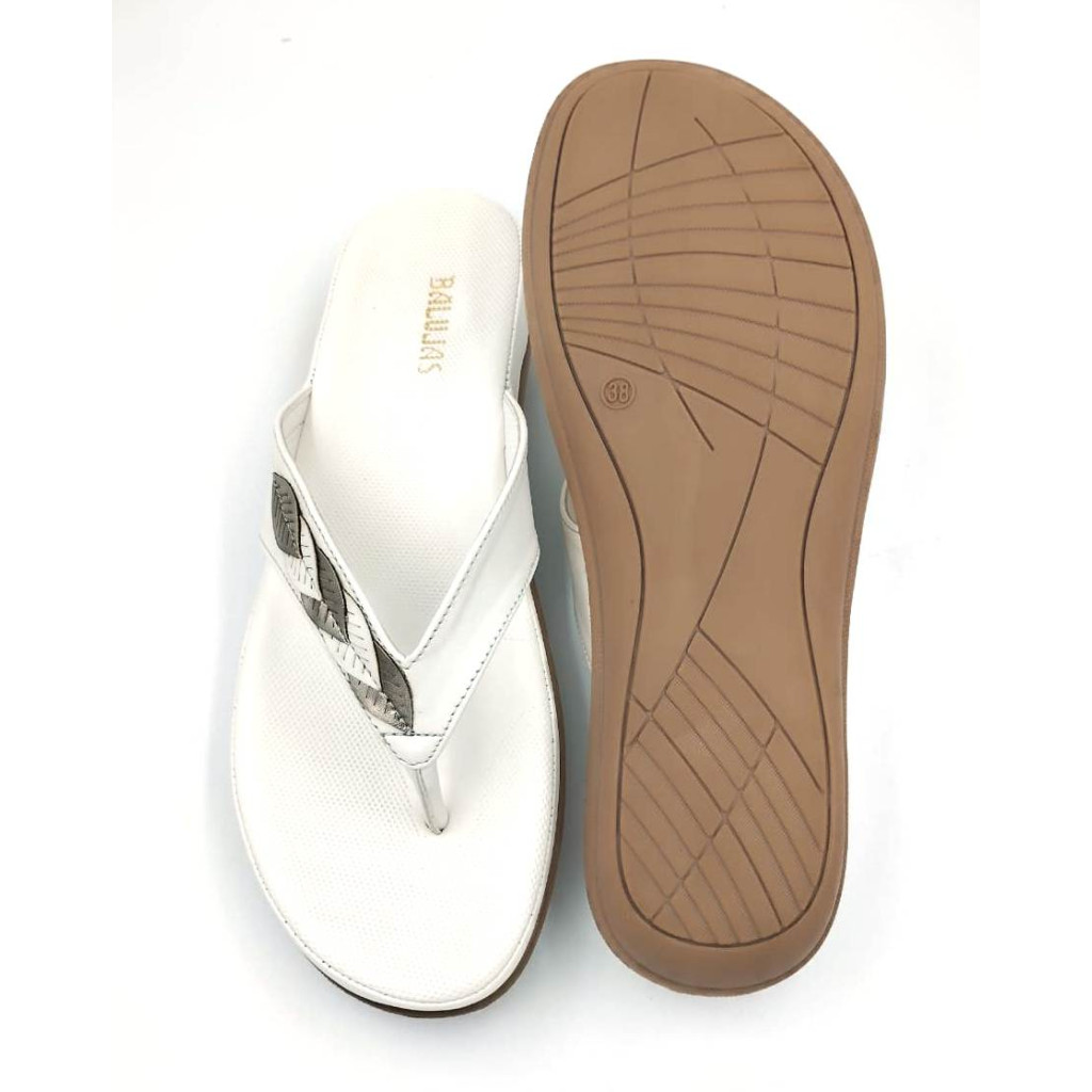 F45-5515 : Balujas White Ladies Chappal