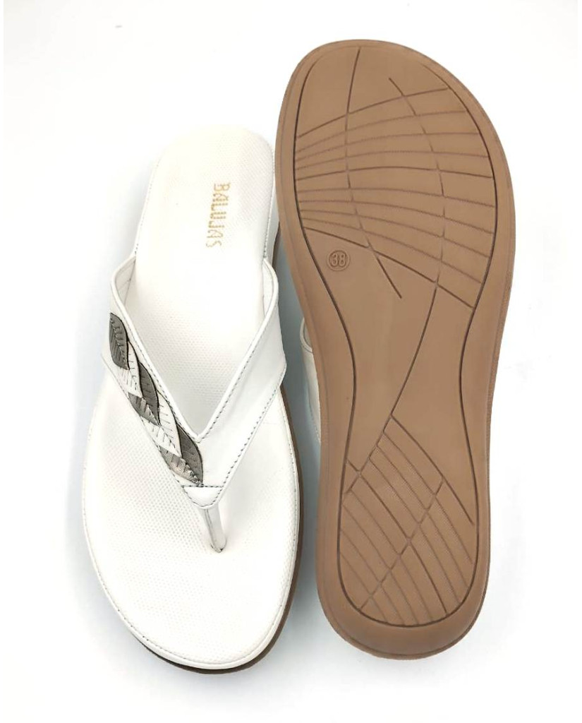 F45-5515 : Balujas White Ladies Chappal