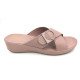 F45-5756: Balujas Peach Wedge Heel Ladies Slipper