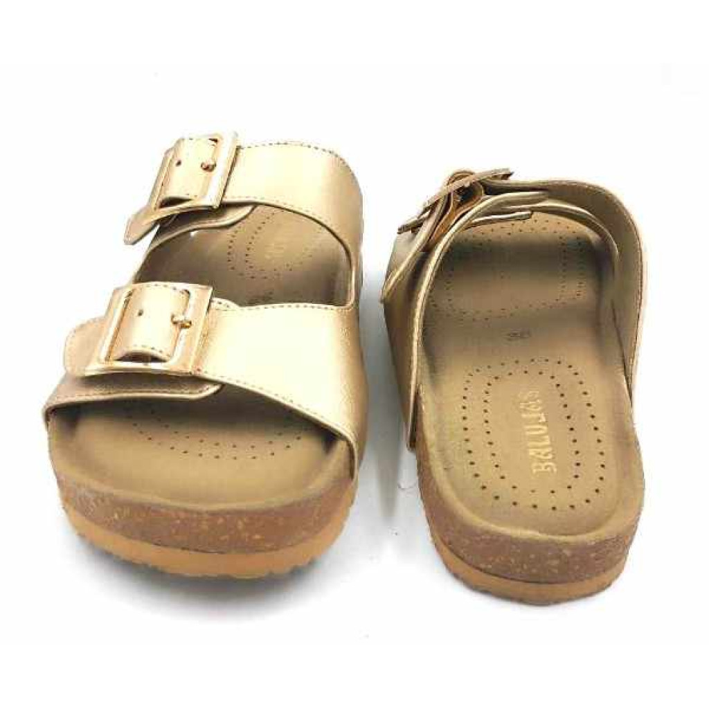 Bal-250 : Balujas Gold Flat Ladies Slipper