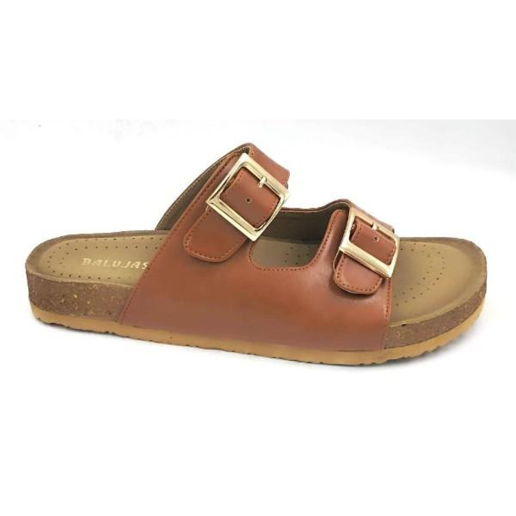 Bal-250 : Balujas Tan Flat Ladies Slipper