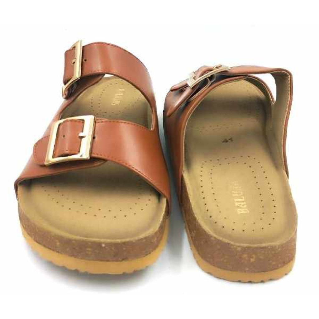 Bal-250 : Balujas Tan Flat Ladies Slipper