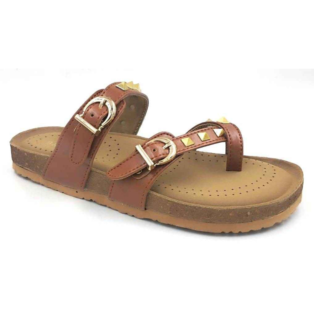 Bal-278 : Balujas Tan Flat Ladies Chappal