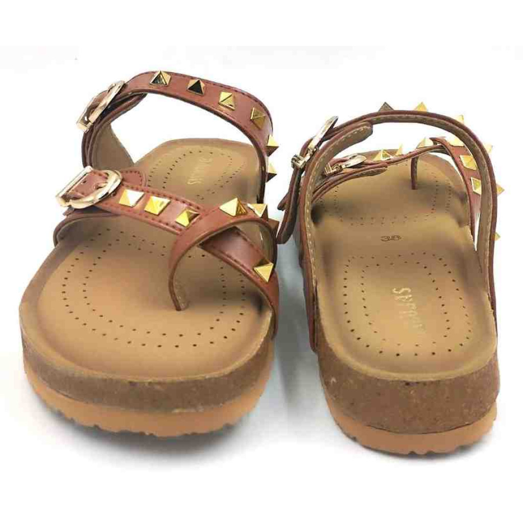 Bal-278 : Balujas Tan Flat Ladies Chappal