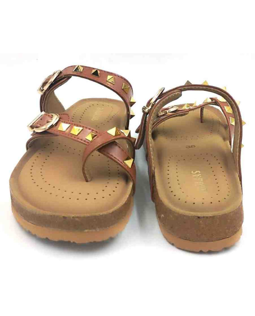 Bal-278 : Balujas Tan Flat Ladies Chappal